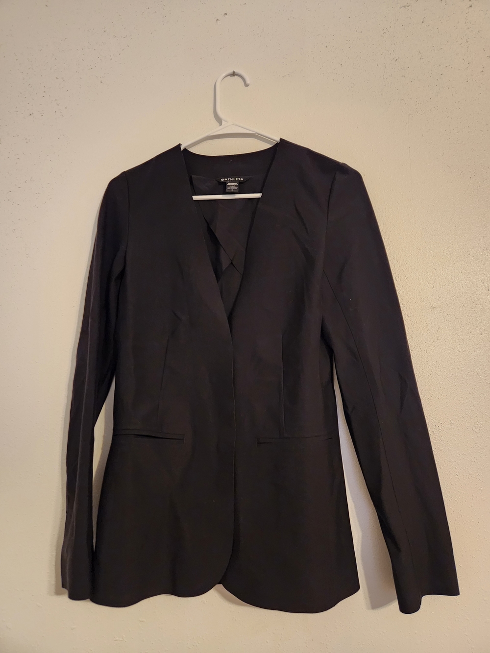 Athleta Black Open Front Stretch Blazer Jacket Size 0